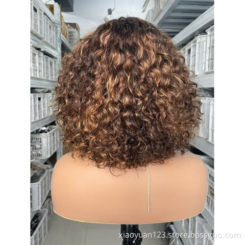 Mayqueen Vendor Ombre Color Water Wave Brazilian Virgin Hair Wig For Black Woman Wholesale Human Hair HD Lace Front Wig